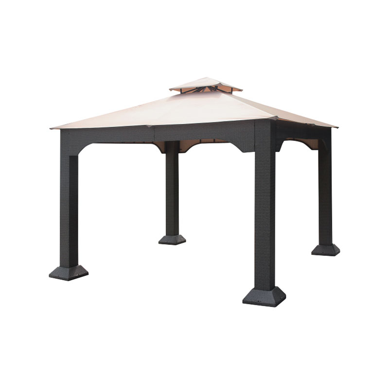Double Roof Woven Rattan Gazebo